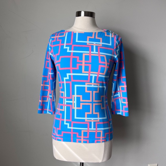 J.McLaughlin Catalina Cloth Wavesong Top Size Small - Picture 3 of 15